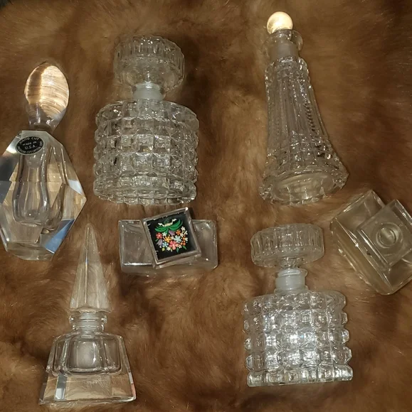 Vintage Crystal perfume bottles Empty France USA - Picture 2 of 15
